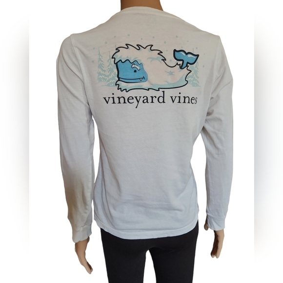 Vinyard Vines Yeti Whale Distressed Long Sleeve Tee - Picture 1 of 10